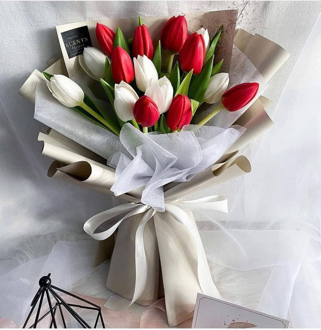Những loài hoa chúc mừng kỷ niệm ngày cưới ý nghĩa 38 Bó hoa tulip kỷ niệm ngày cưới