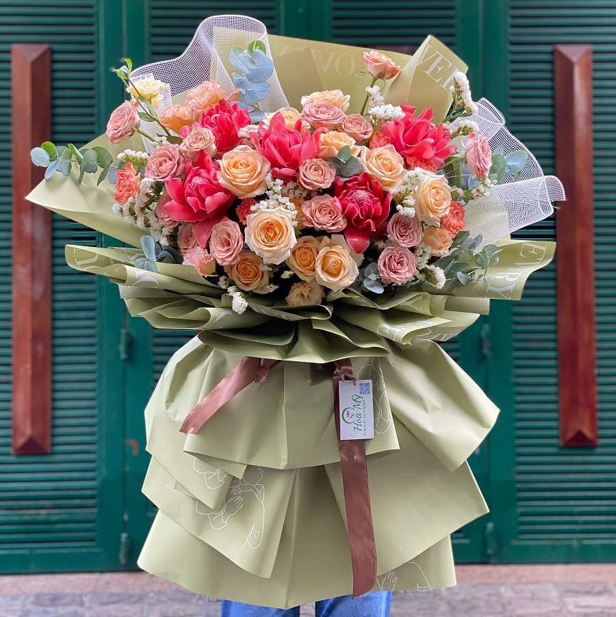 Top 35+ Mẫu bó hoa tặng đại biểu, hội nghị sang trọng 29 bo-hoa-hong-mix- cac-loai-doc-dao-tang-dai-bieu