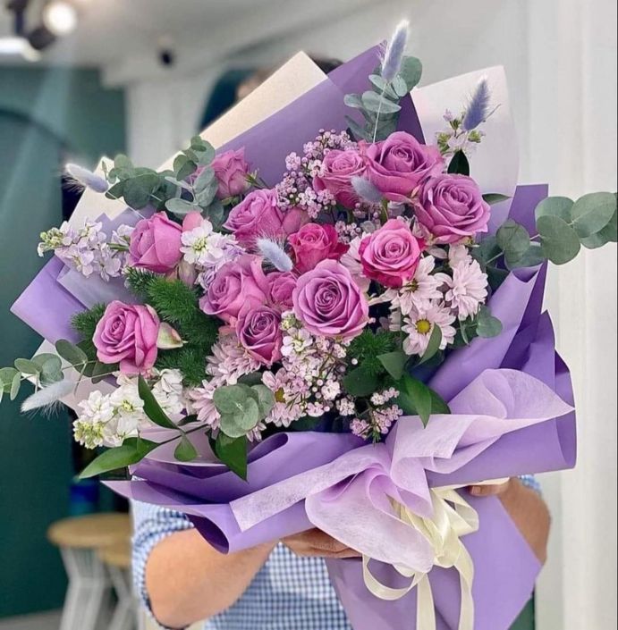 hoa sinh nhật màu tím