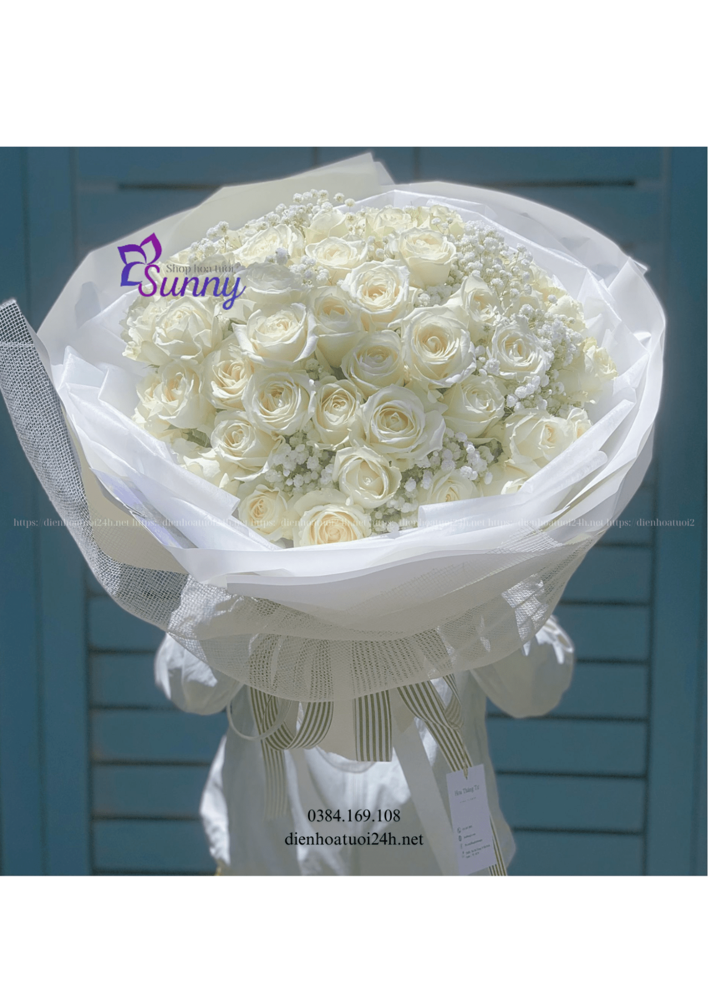 Hoa hồng trắng tại shop hoa quận 9 Hoa hồng trắng tại shop hoa quận 9