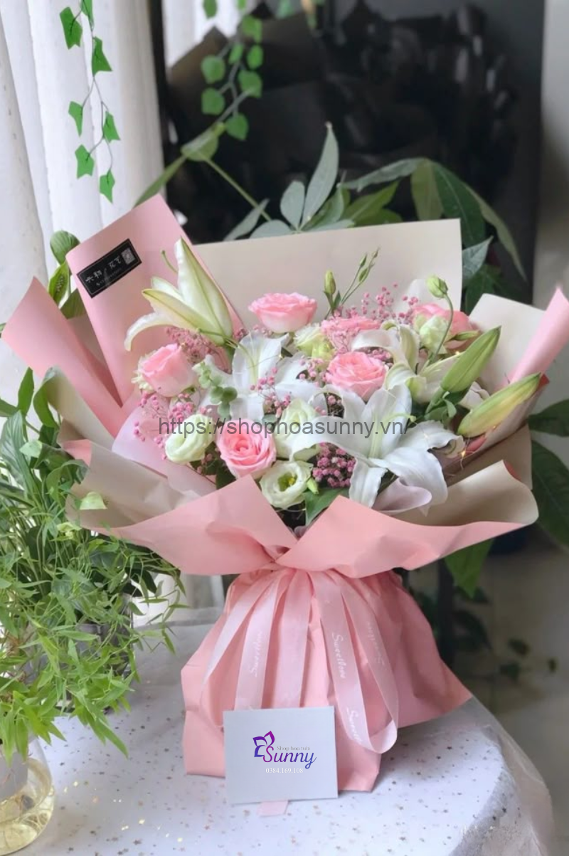Thể hiện sự tôn kính với bác sĩ qua bó hoa lily trắng